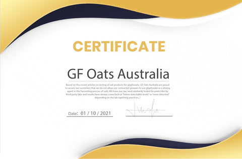 Glyphosate free certificate