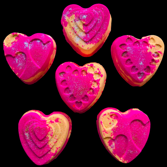 TAFF Pink Sugar Lollipop Love Heart Bath Bombs