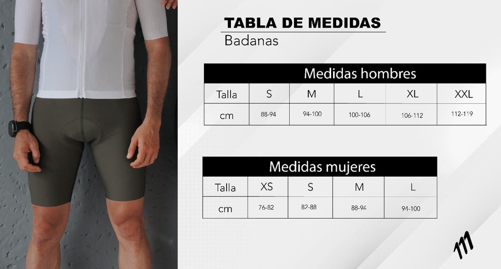 Seamless bib size chart