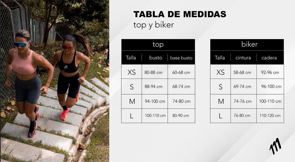 Tabla medidas bikers y tops