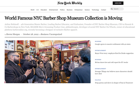 Arthur Rubinoff from NYC Barber Shop Museum for NY Weekly