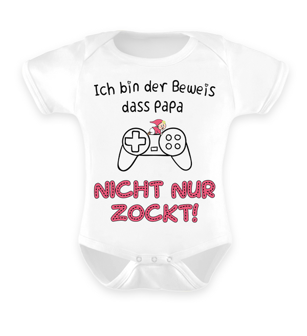 33+ Babybodys mit lustigen spruechen , &quot;Ich bin der Beweis, dass Papa nicht nur zockt&quot; Babybody für Mädchen mit lustigem Spruch