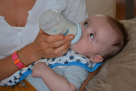 baby with bottle
