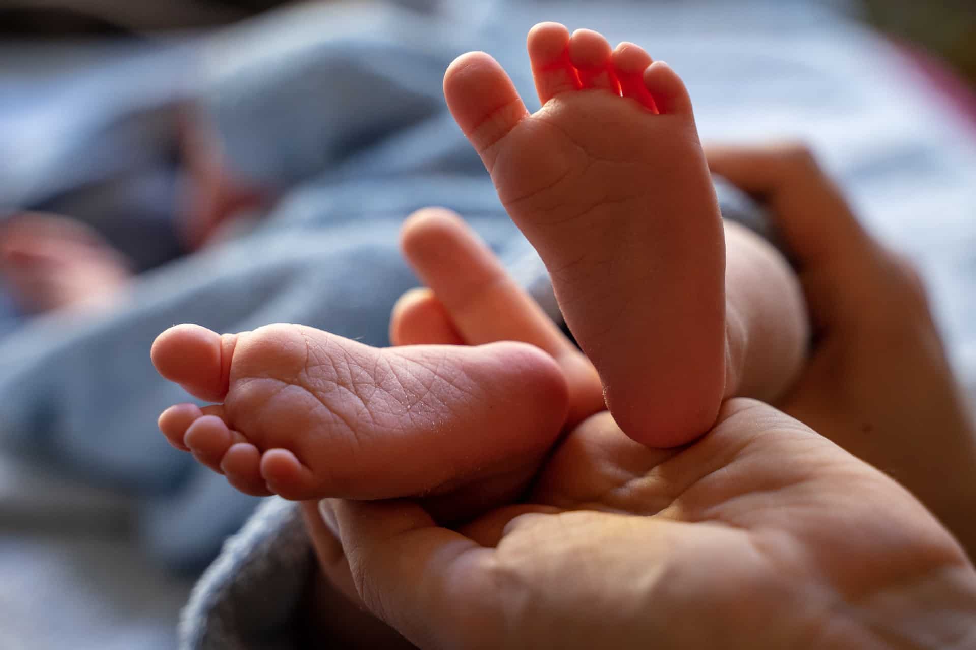 Close-up shot of a child’s feet