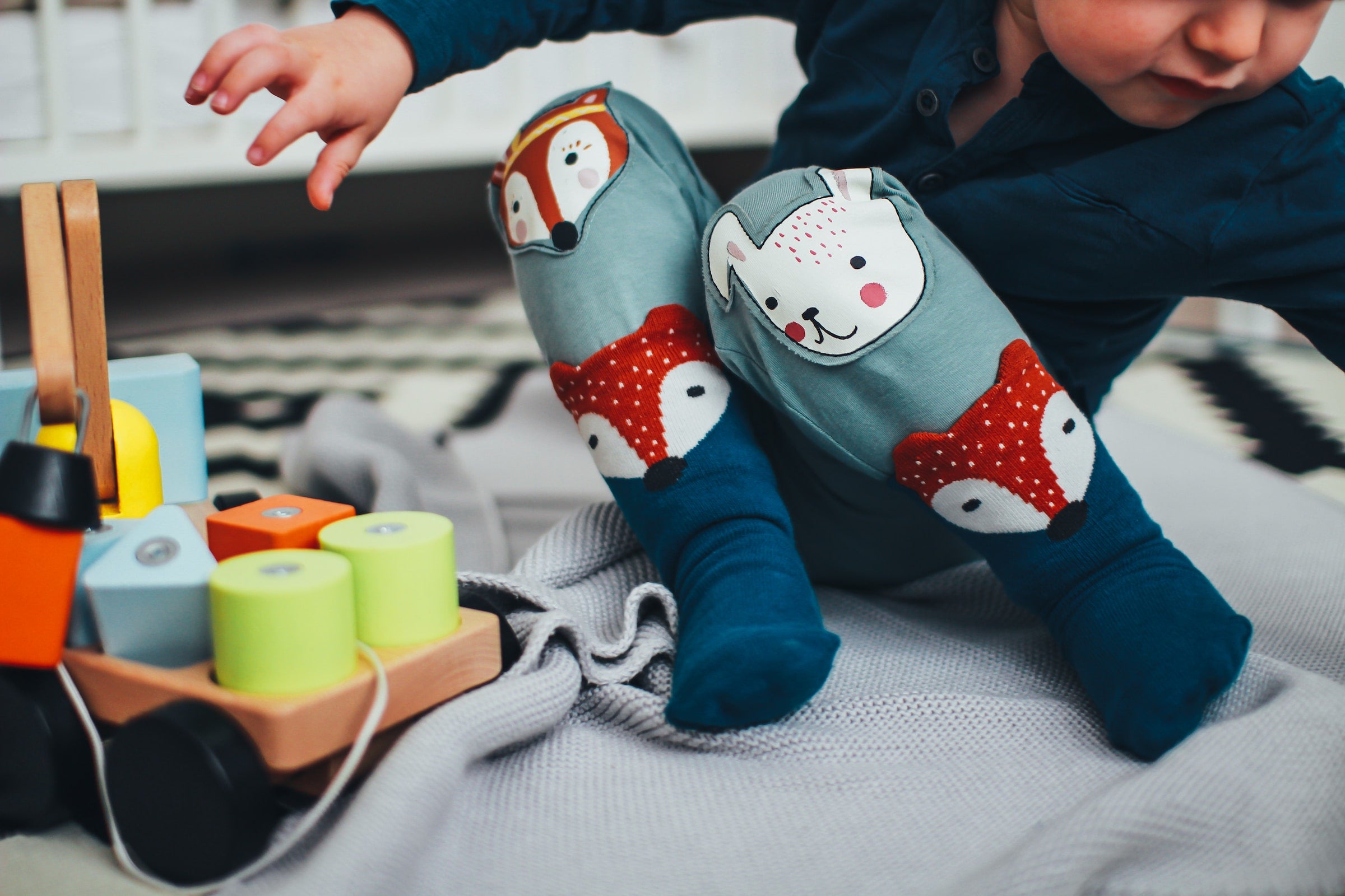 baby playing with toys