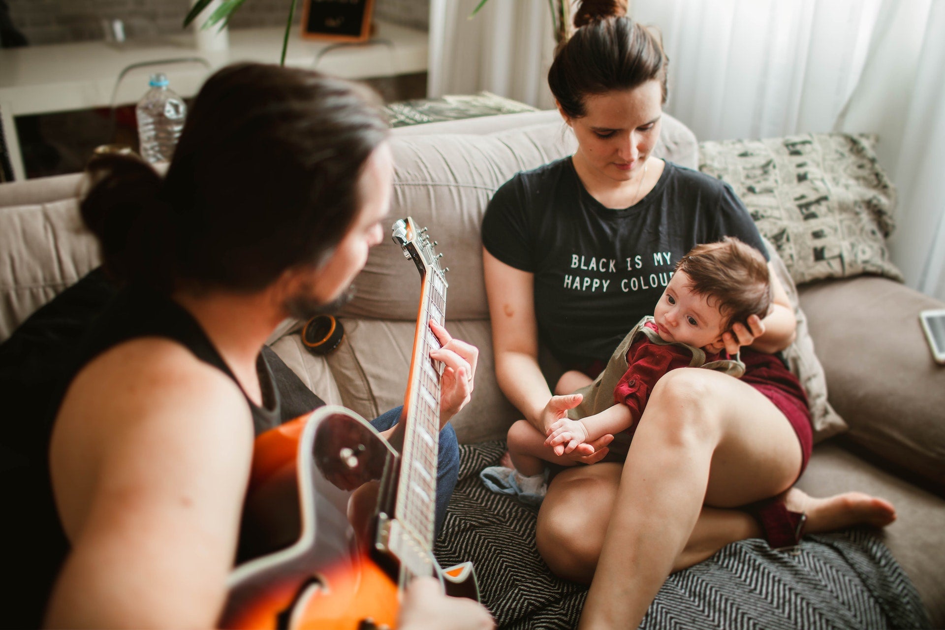 playing music with baby