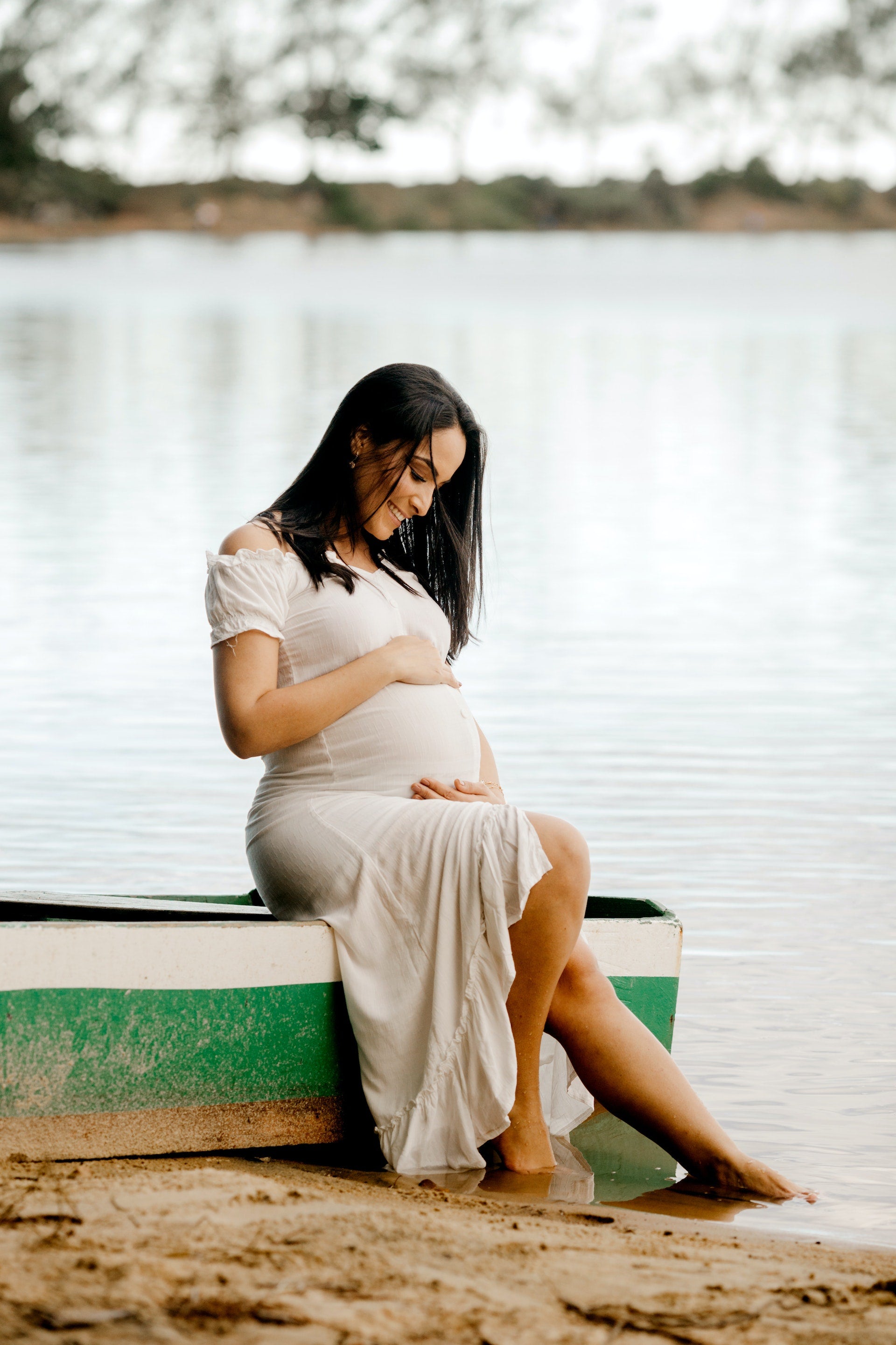 Pregnant woman on water