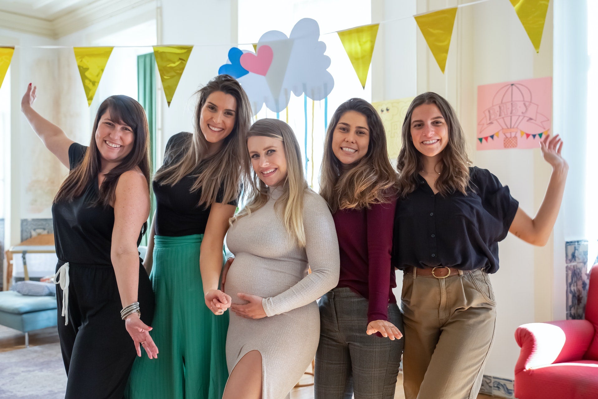 group of woman at a baby shower