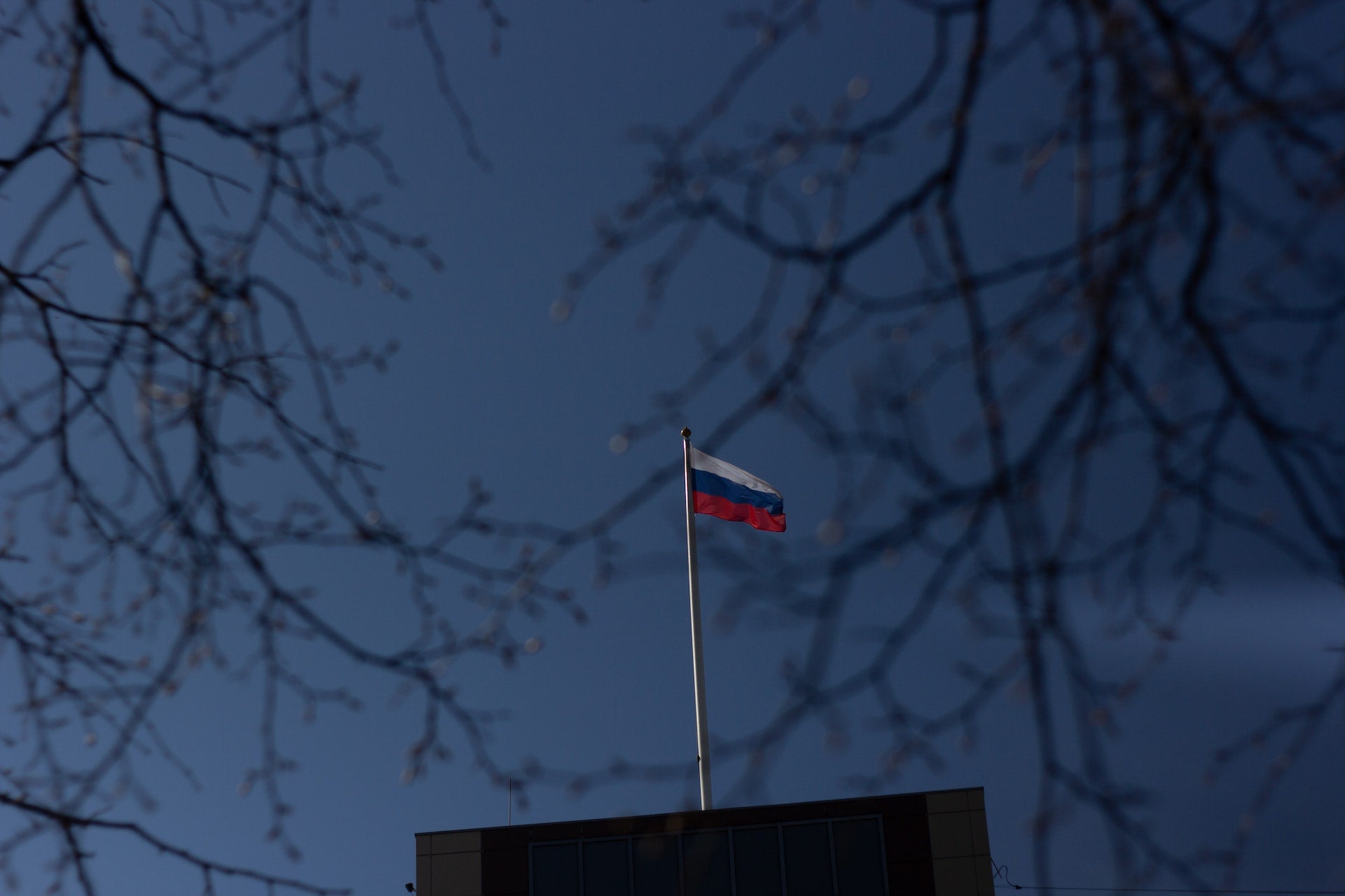 Russian flag flying