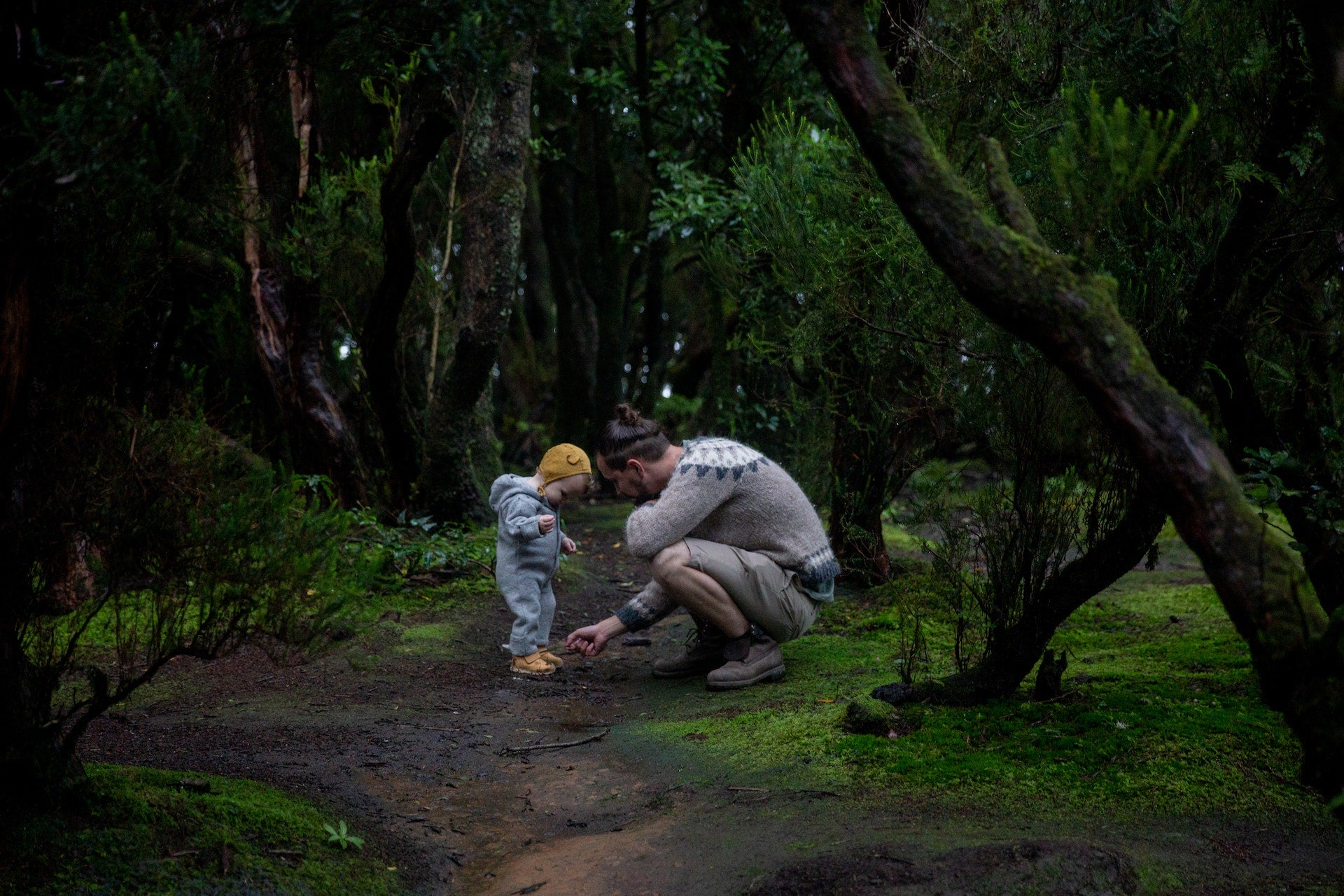 baby in forest