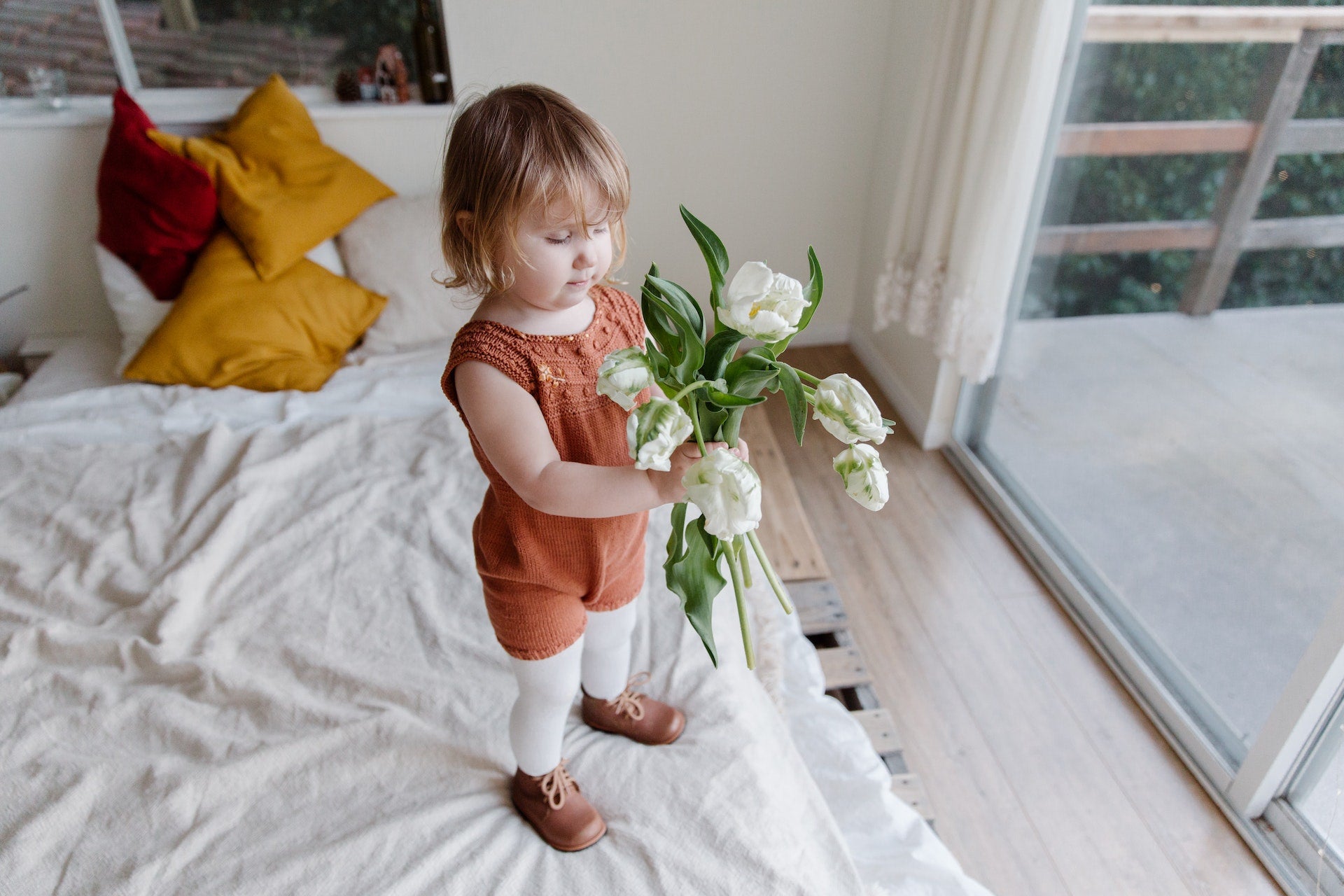 baby and flowers