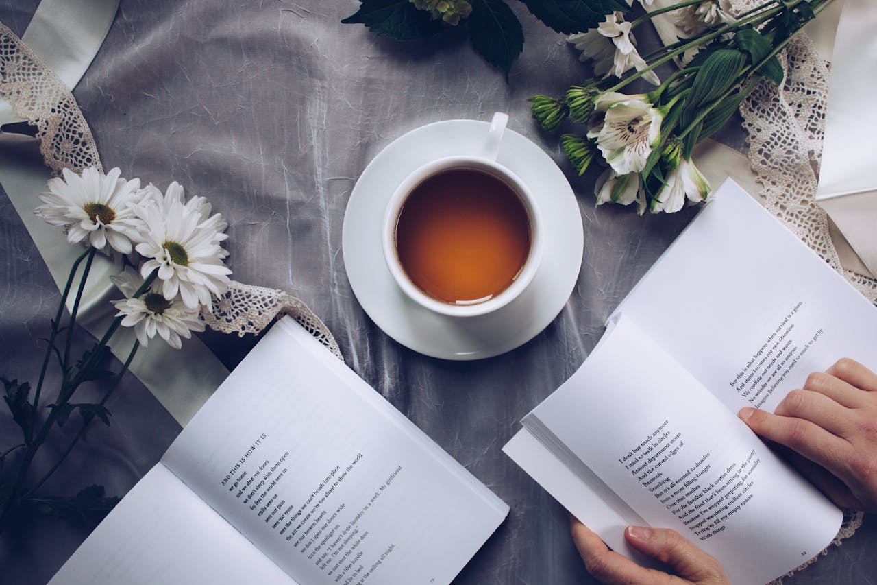 tea and book