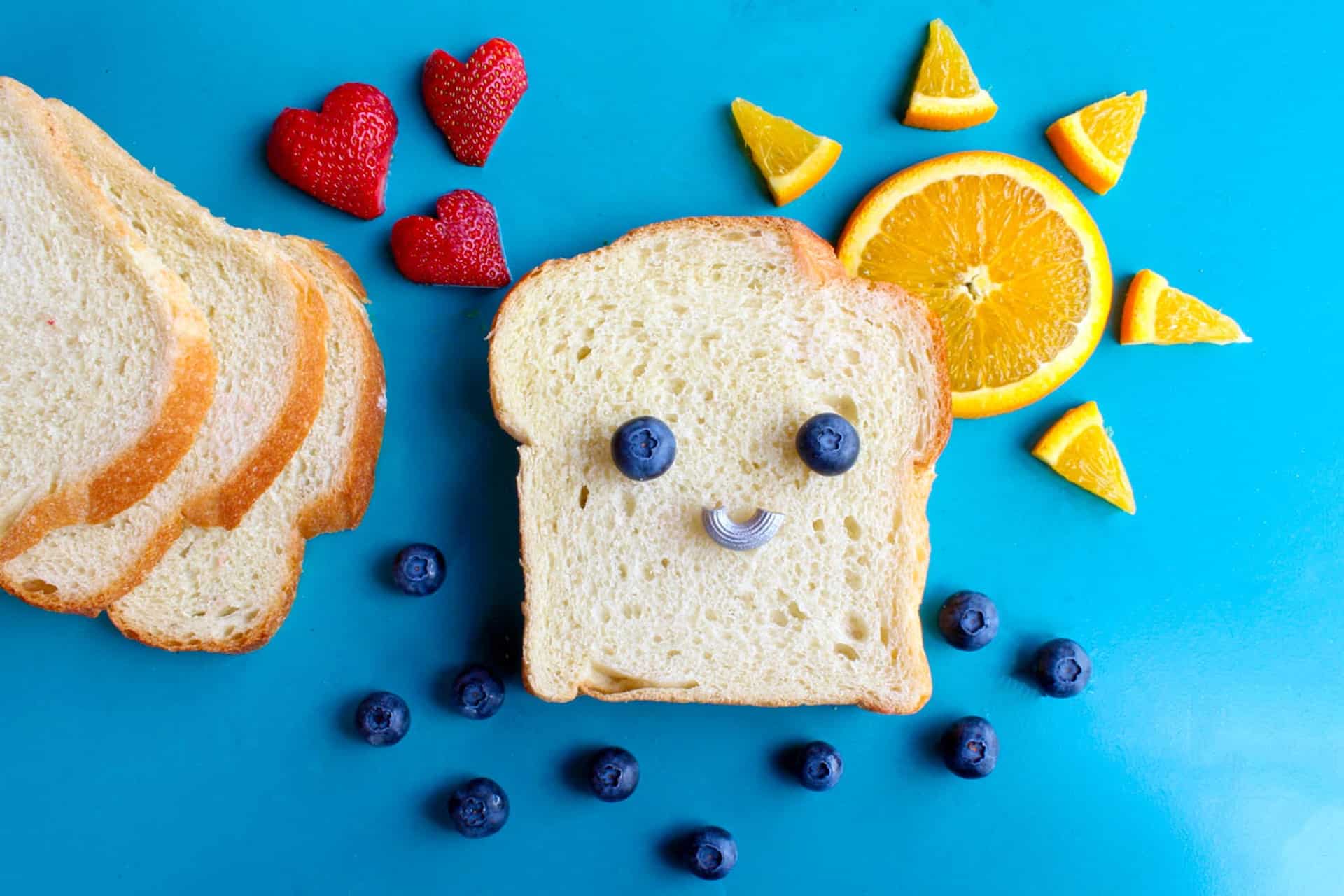 bread with fruit smile