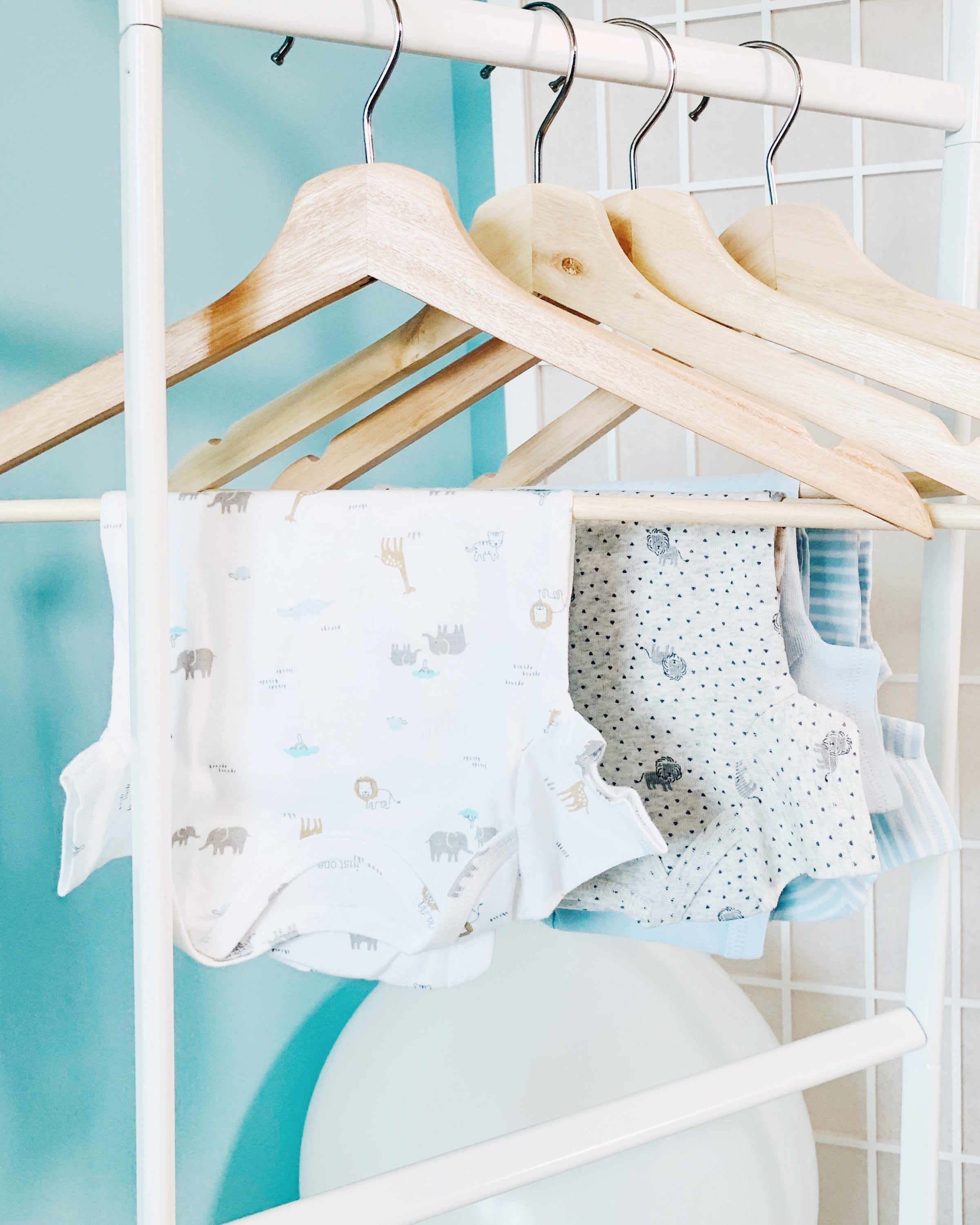 baby clothes on hangers