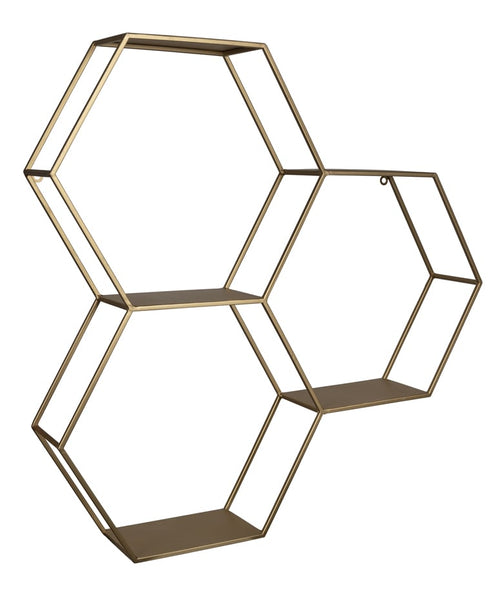 Gold Hexagon Wall Shelf
