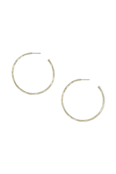 Thin Hammered Solid Gold Hoop Earrings  Aris Designs