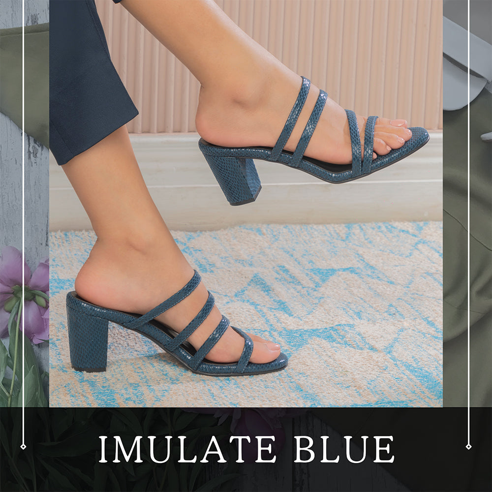 The Imulate Blue Women's Block Heel Sandals