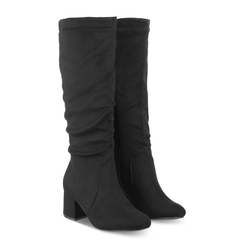 The Reykja Black Women's Knee-length Boots Tresmode