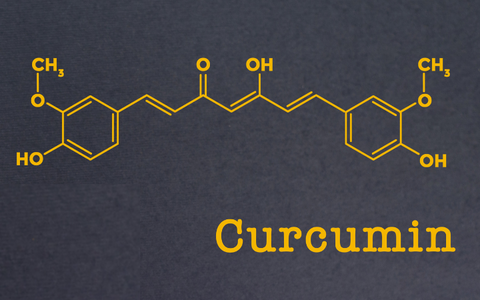 Curcumin chemical structure depiction.
