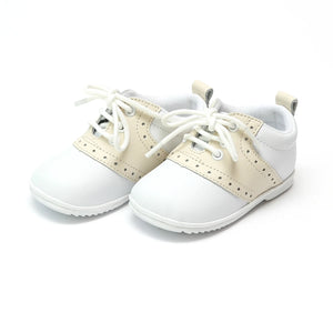 Austin Beige Leather Saddle Oxford Shoe - Mumzie's Children