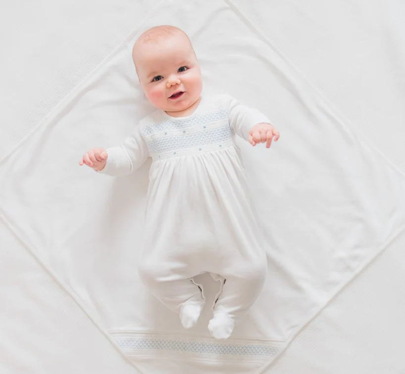 Baby Boy's Smocked Bullion Blanket