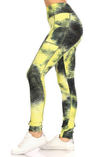 Yellow “Tie Dye Sea” Leggings