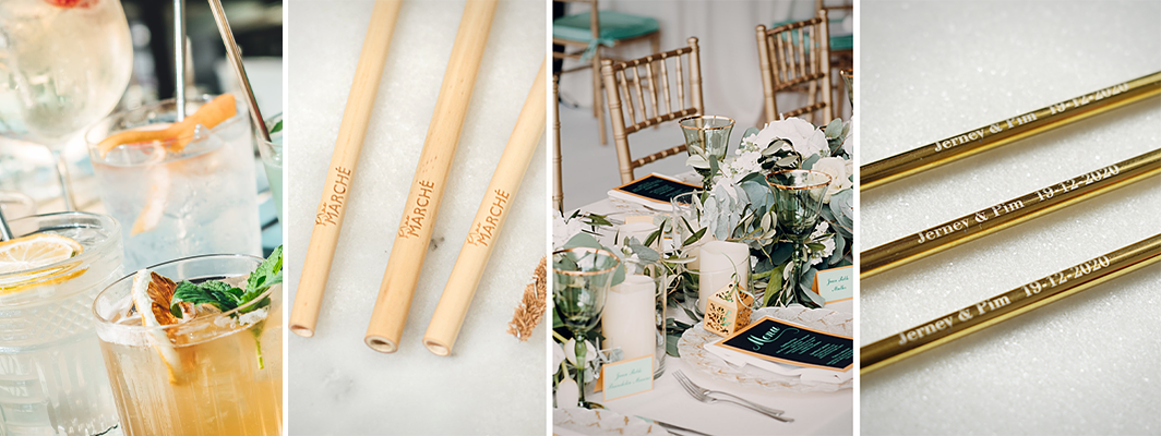 wedding events personalized products straws