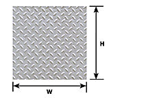 Plastruct - Patterned Sheets - Safety Tread - Double Diamond Plate - .020 x  7 x 12 pkg(2) - White - .187 Spacing - 570-91683