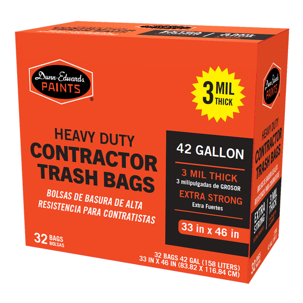 Husky Heavy Duty Contractor Clean-Up Bag, Poly, 42 gallon, 3 mil, Black