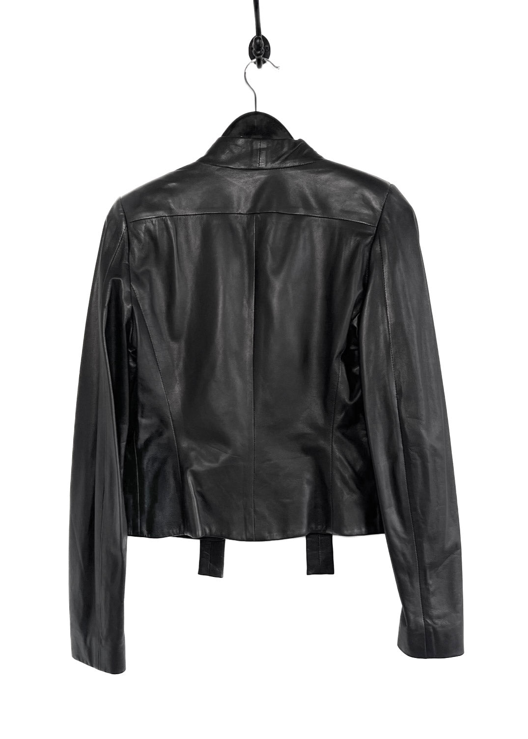 Balenciaga Mens Contrast Logo Leather Moto Jacket  Neiman Marcus