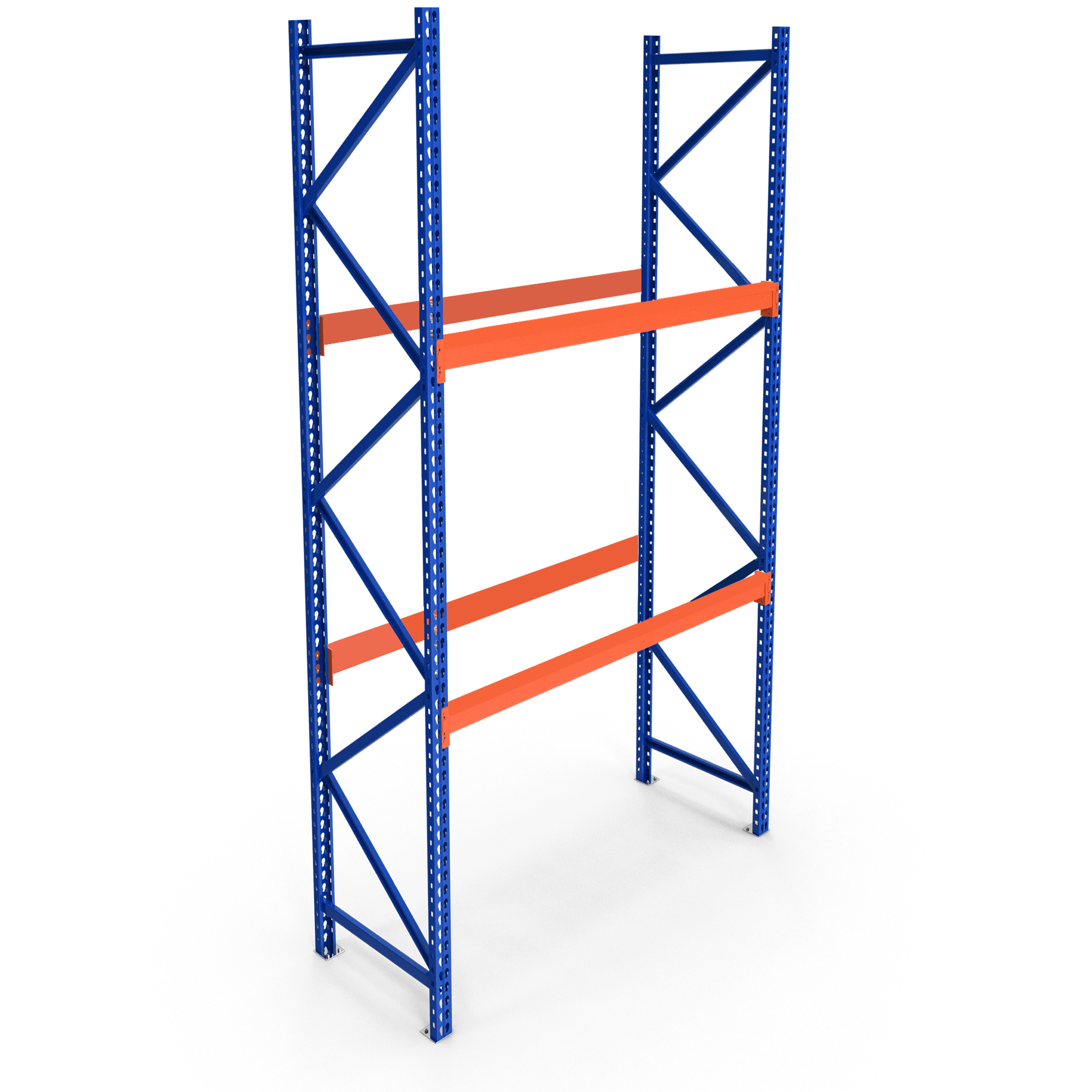 Warehouse Racking Complete Set - 9 ft (L) x 24 in (D) x 6 ft (H) - Two Levels with 3" Beams