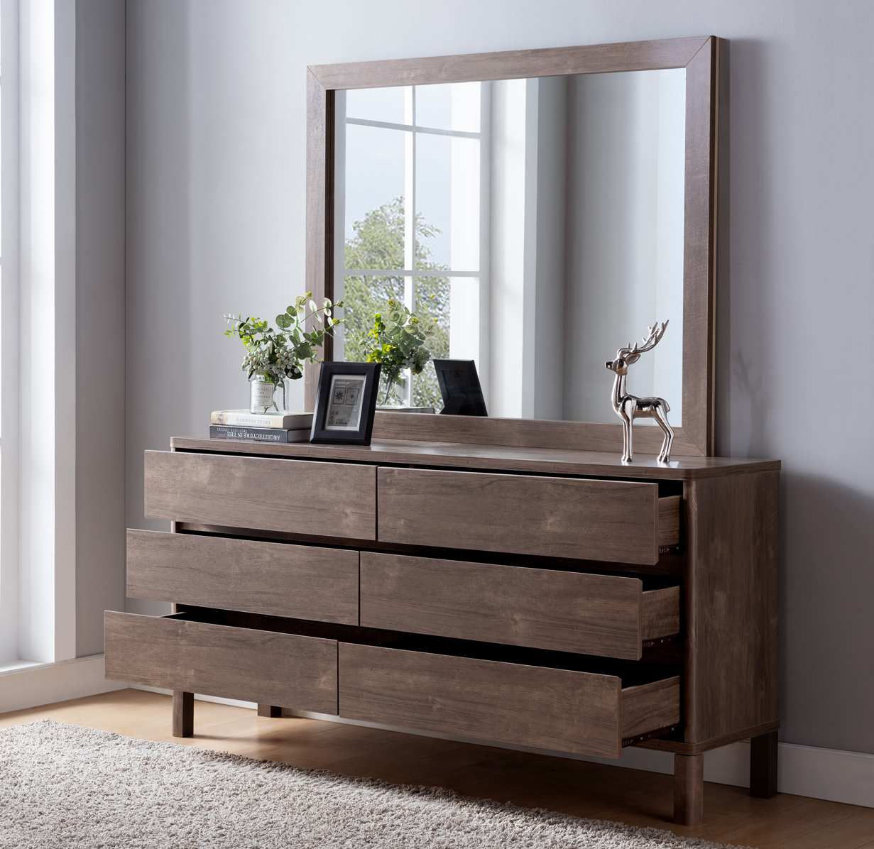 Hazelnut Laminate Wood Dresser B3604 Polypoof Furniture