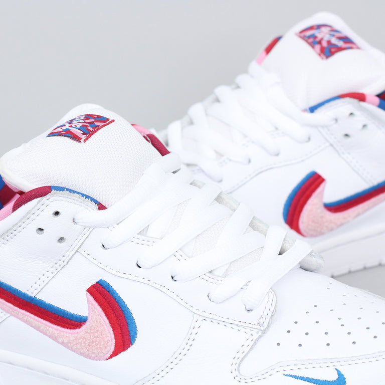 Nike SB X Parra Dunk Low OG QS Shoes White / Pink Rise - Gym Red - Mil