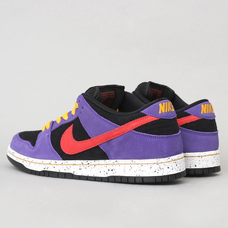 Nike SB Dunk Low Pro Shoes Black / Sunburst - Varsity Purple