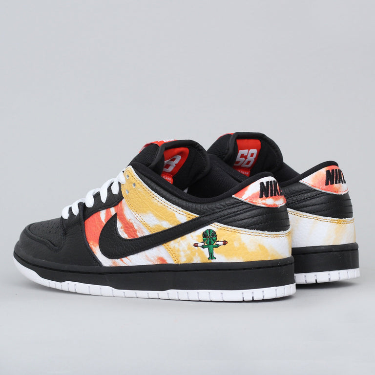 nike sb dunk low pro qs black orange flash