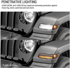 AMR LED Fender Lights Compatible with Jeep Wrangler JL Sport USA – am- wrangler