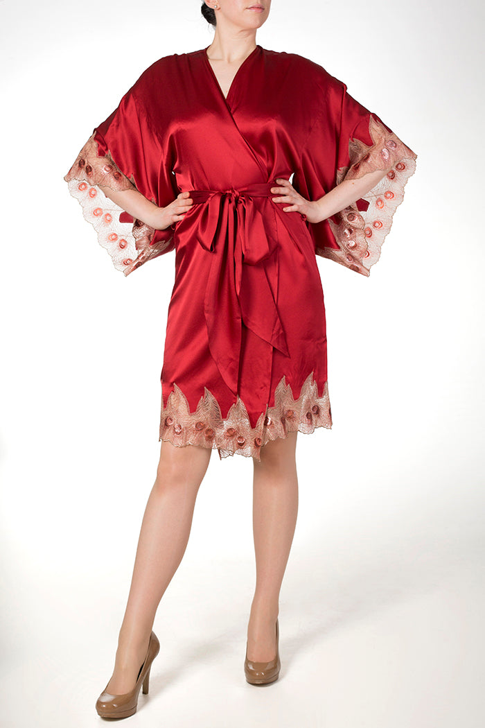 long red silk robe