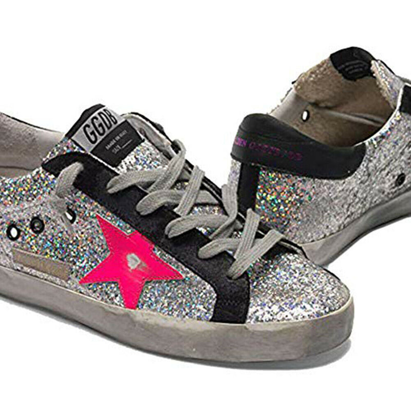 superstar sneakers with glitter upper and white star