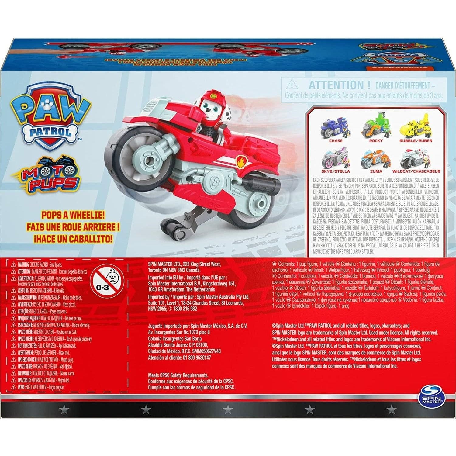 Paw Patrol, Moto Pups Marshall’s Deluxe Pull Back Motorcycle Vehicle with Wheelie Feature and Toy Figure - BumbleToys - 2-4 Years, 5-7 Years, Action Battling, Boys, OXE, Paw Patrol, Pre-Order