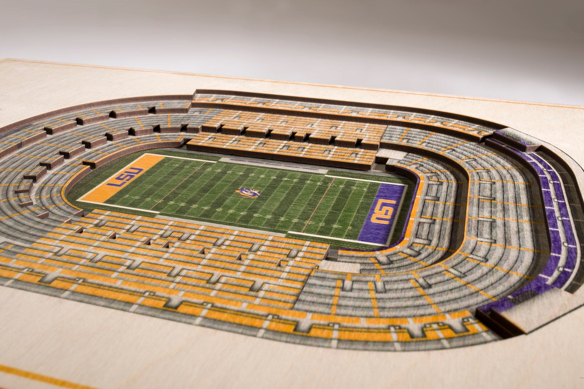 Lsu Tigers 3d Stadium View Tiger Stadium Wall Art Wood 5 Lay Fandoms