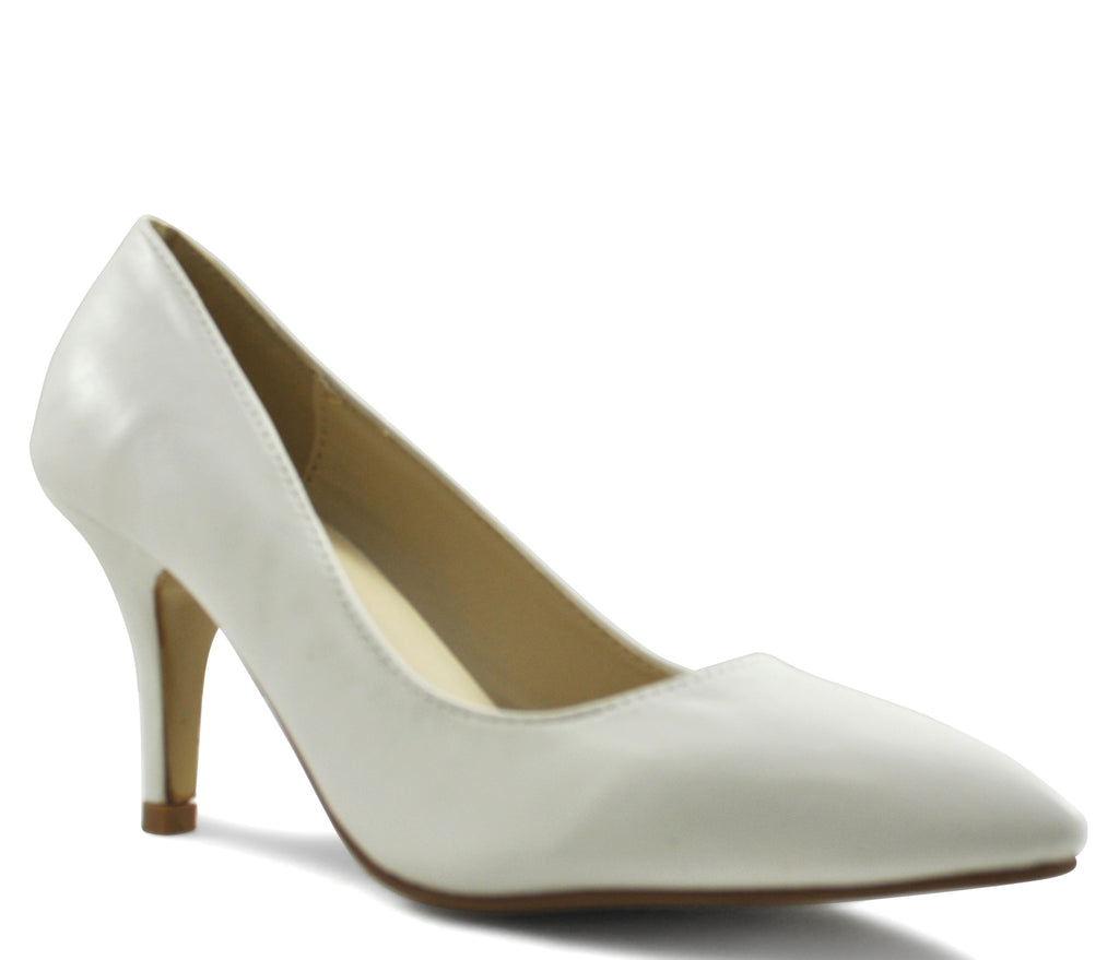 Mid Heel Shoes: White Court Shoes Mid Heel