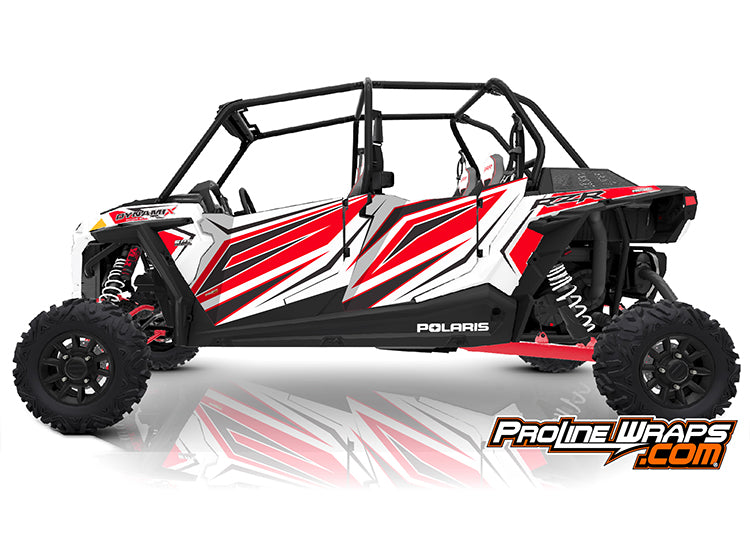 2019 Polaris RZR XP4 1000 EPS Four Door Factory Graphic Kit Dynamix White Lightning