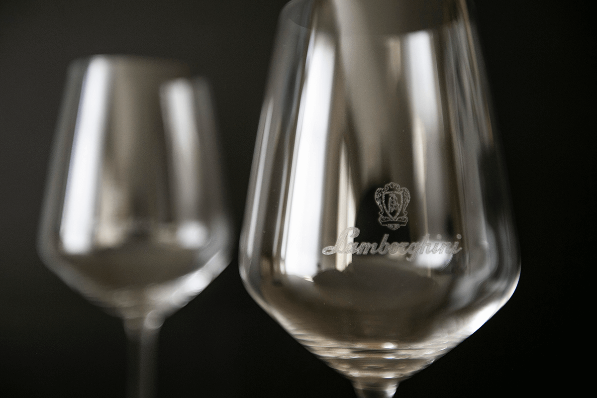 wine glasses by lamborghini