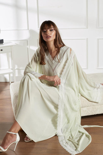 Silk Chiffon Robe Set Light Green - Lady Nile - Bocan