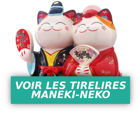 Maneki Neko en Argile - Tirelire - Chat Japonais