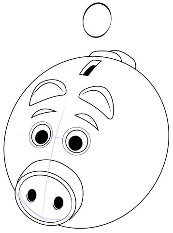 dessin cochon tirelire finalisation