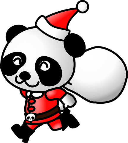 dessin panda noel