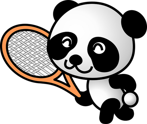 dessin panda raquette tennis