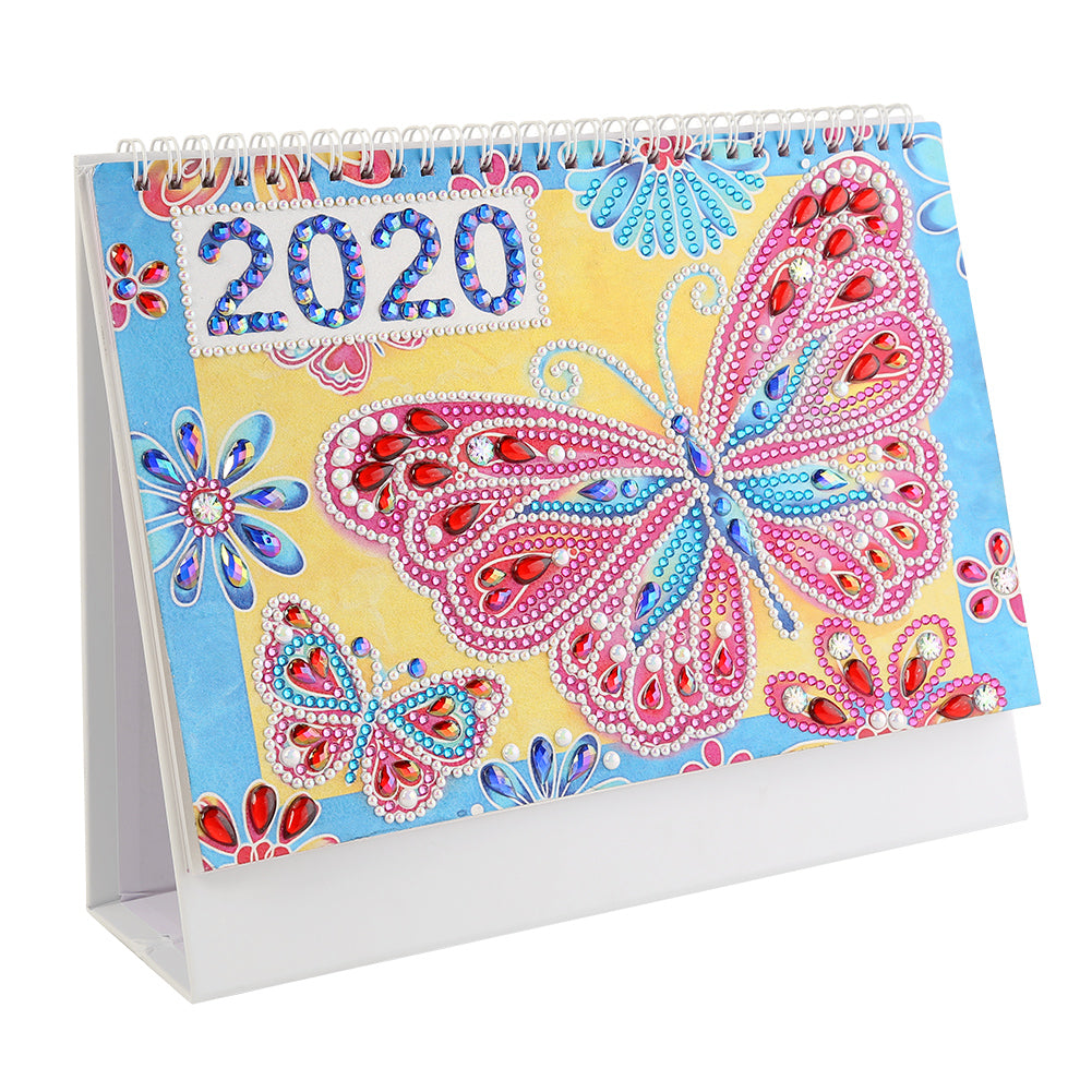 DIY Butterfly Special Shaped Diamond Painting Mini 2020 Table Calendar