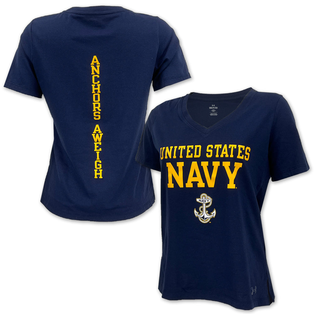 Parecer influenza Resistente United States Navy Ladies Under Armour Performance Cotton T-Shirt (Nav